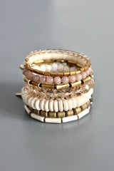 Mauve and white wrap bracelet