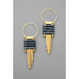 Geometric Glass Hoop Dangle Earrings