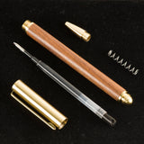 Wood Gel Pen - Brushed brass pen with wood and gel pen
