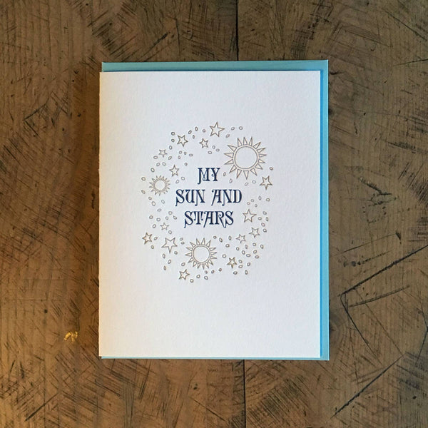 My Sun and Stars Letterpress Card
