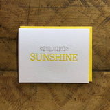 You Are My Sunshine Letterpress Card