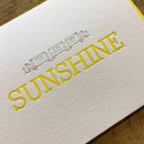 You Are My Sunshine Letterpress Card