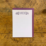 Thank You Letterpress Gift Enclosure Card