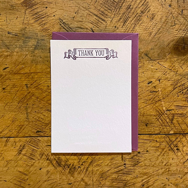 Thank You Letterpress Gift Enclosure Card