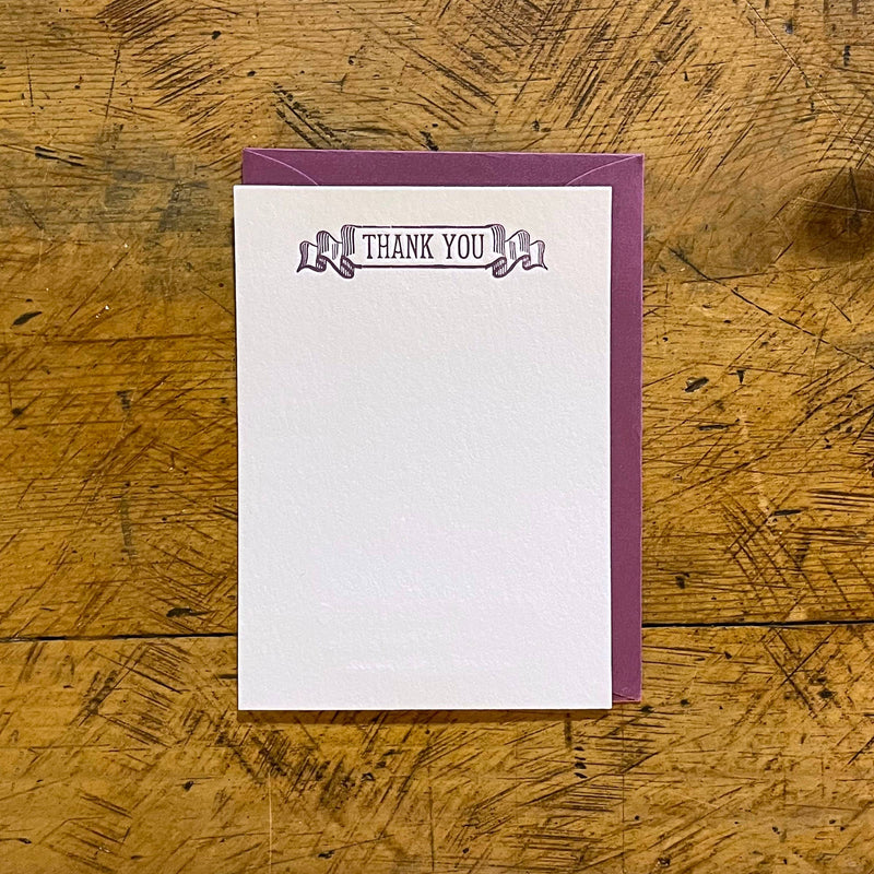 Thank You Letterpress Gift Enclosure Card
