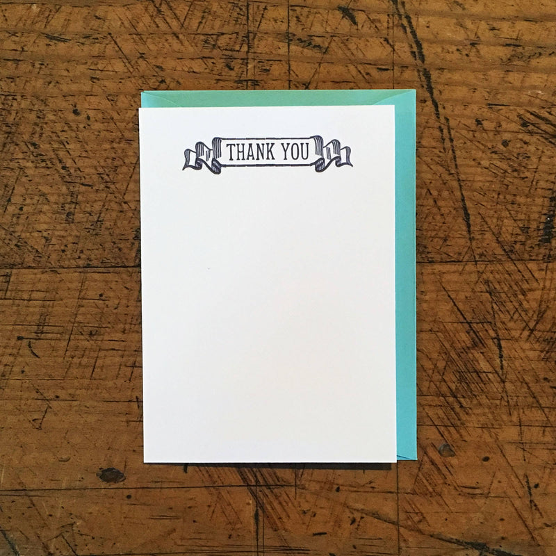 Thank You Letterpress Gift Enclosure Card