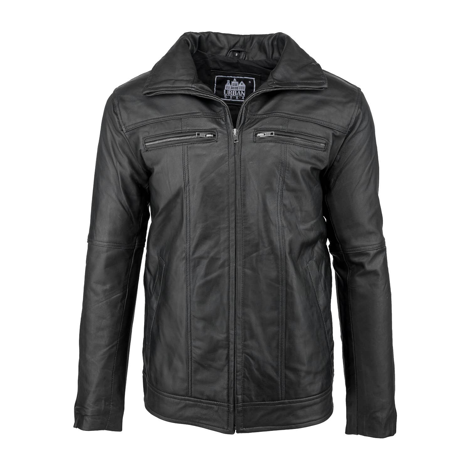 Urban 5884 CALVIN Leather Jacket Lamb Skin Black
