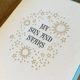 My Sun and Stars Letterpress Card