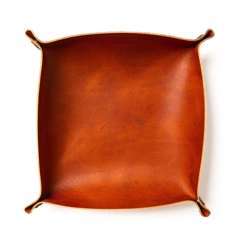 Leather Valet Tray - English Tan