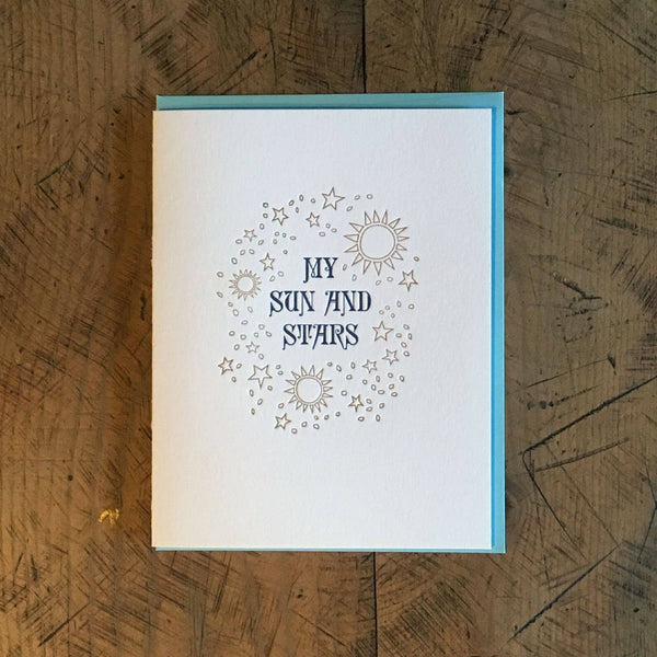 My Sun and Stars Letterpress Card