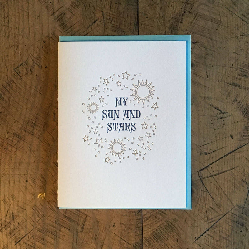 My Sun and Stars Letterpress Card