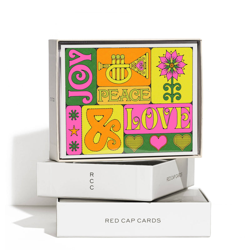 Peace, Love, Joy holiday greeting card