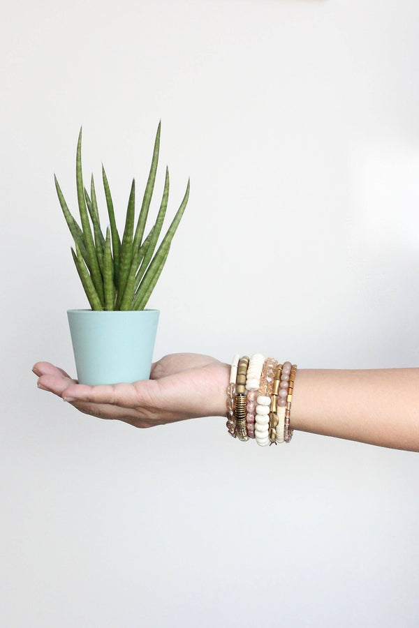 Mauve and white wrap bracelet