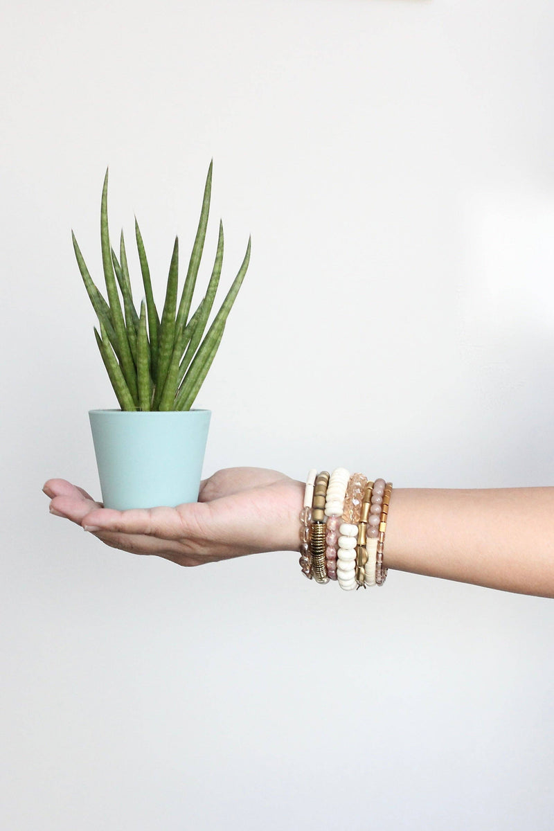 Mauve and white wrap bracelet