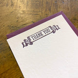 Thank You Letterpress Gift Enclosure Card