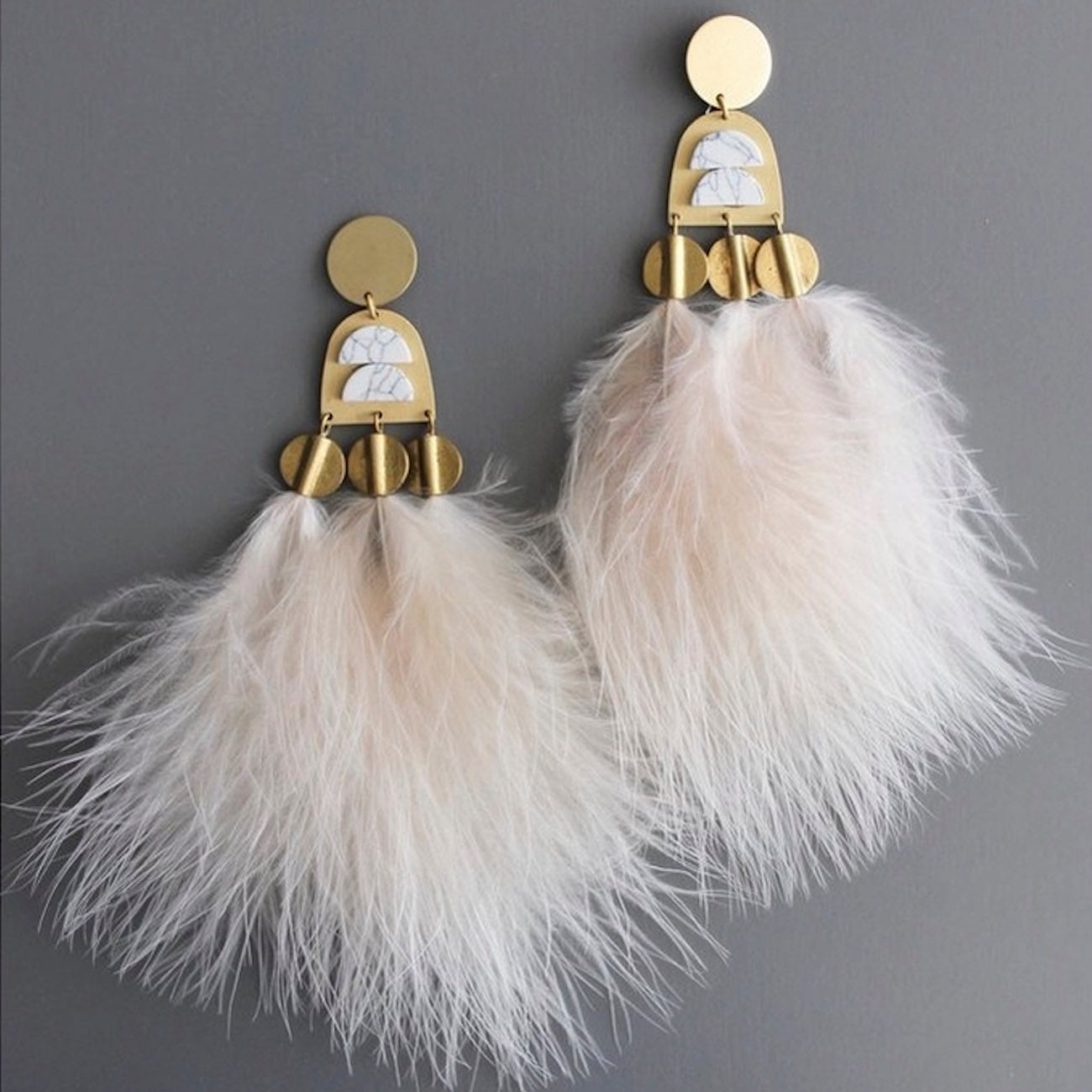 Blush Feather Post Earrings