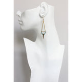 Geometric green onyx spike earrings