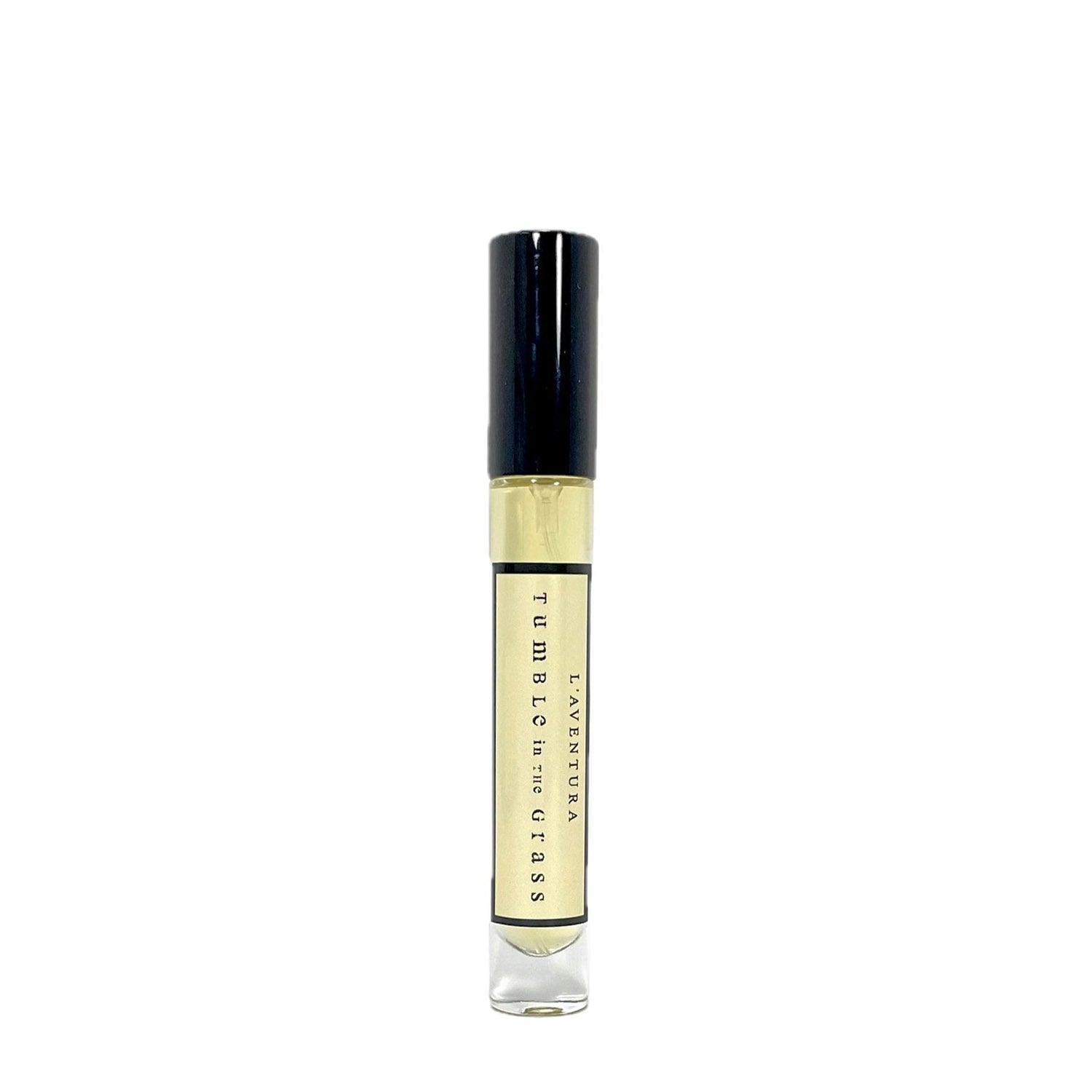 10ml travel size L'Aventura "Tumble in the Grass" perfume tube.