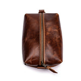 Oxford brown handmade leather dopp kit by Leolo. 