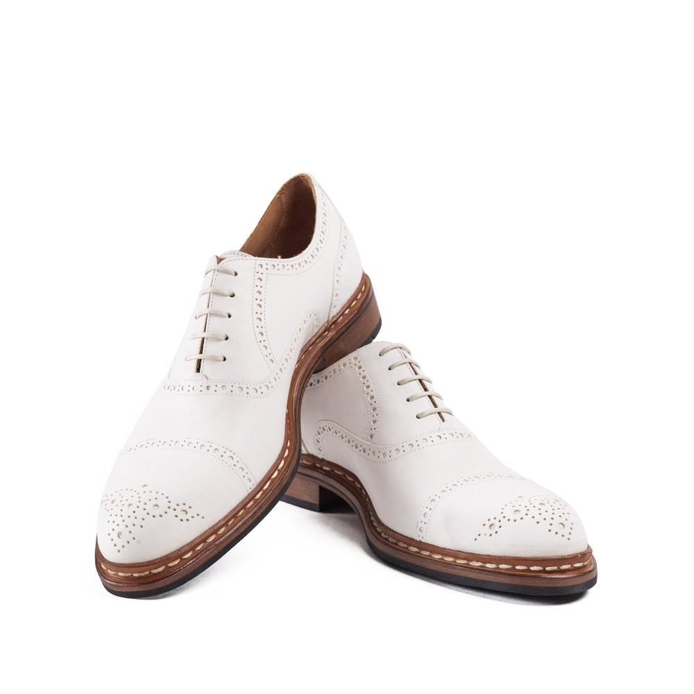 Men's Full Brogue Oxford Shoes | Natural