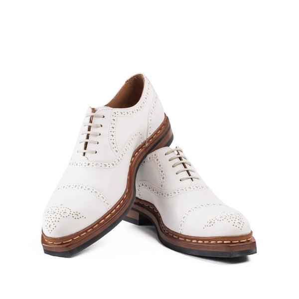 Women's Full Brogue Oxford Shoes | Natural