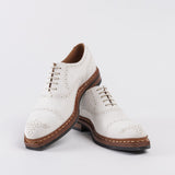 Women's Leather Full Brogue Oxford Shoes - Natural White