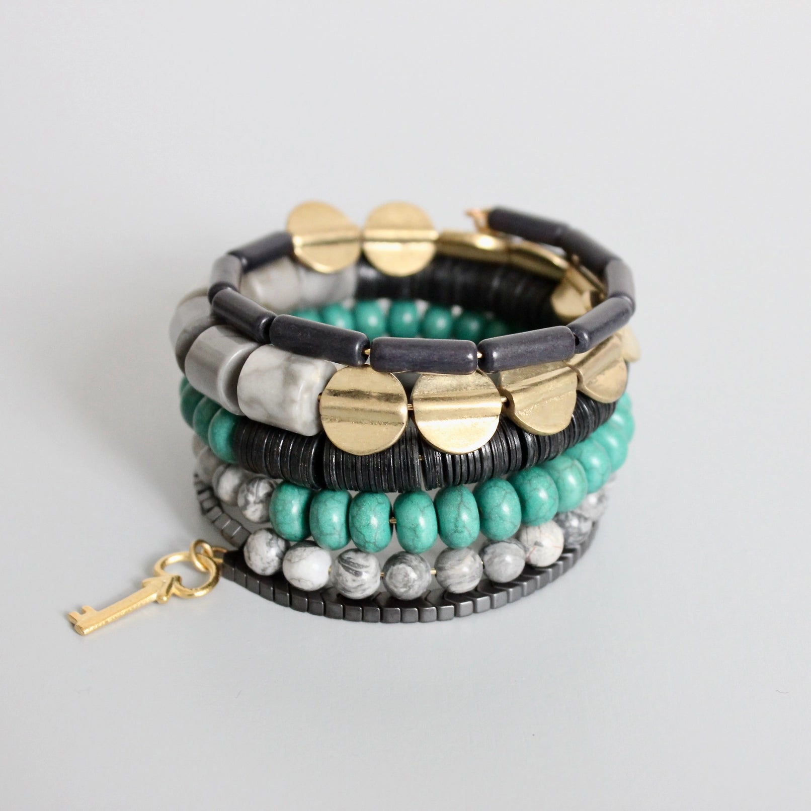 Black and Turquoise Wrap Bracelet