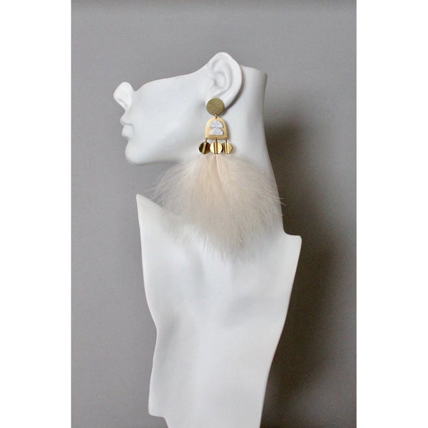 Blush Feather Post Earrings