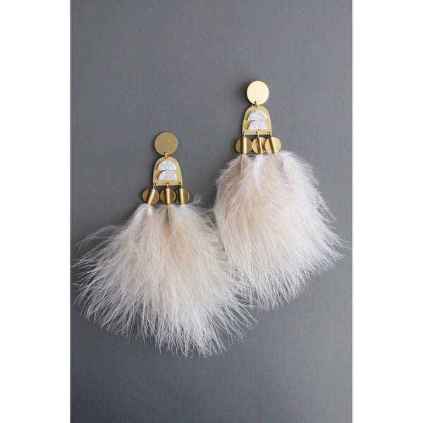 Blush Feather Post Earrings