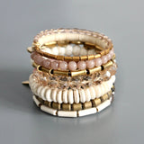 Mauve and white wrap bracelet