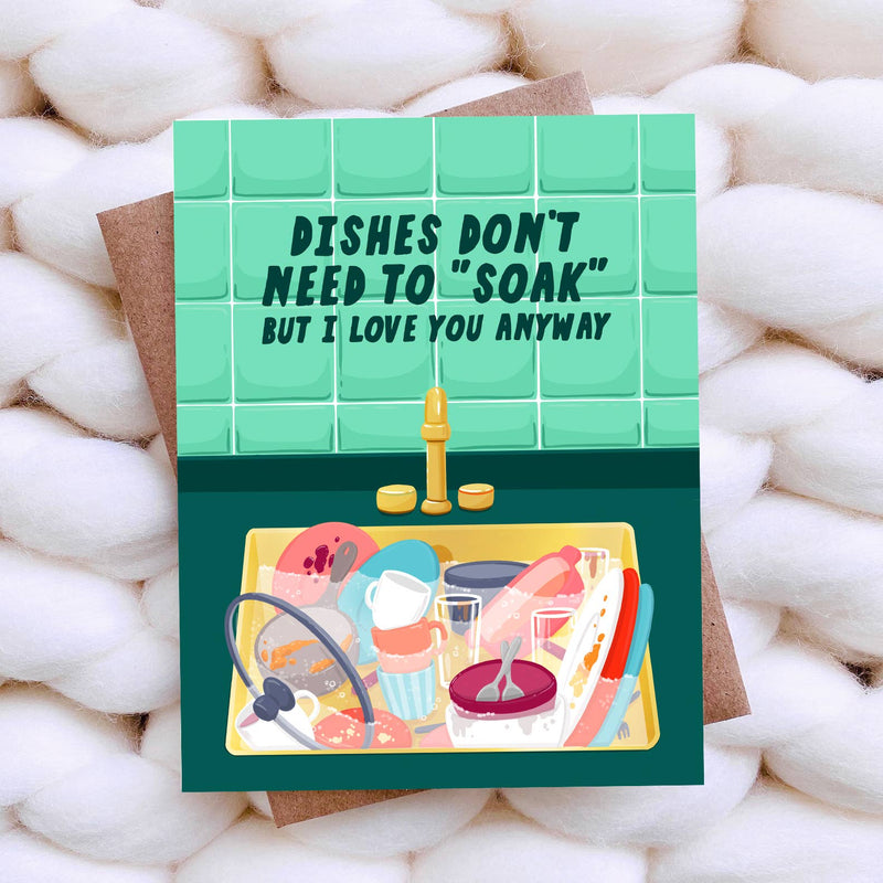 Dishes Funny Valentines Day Card Funny Anniversary Card