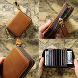Credit Card Holder for Men Women, Geniune Leather Wallet