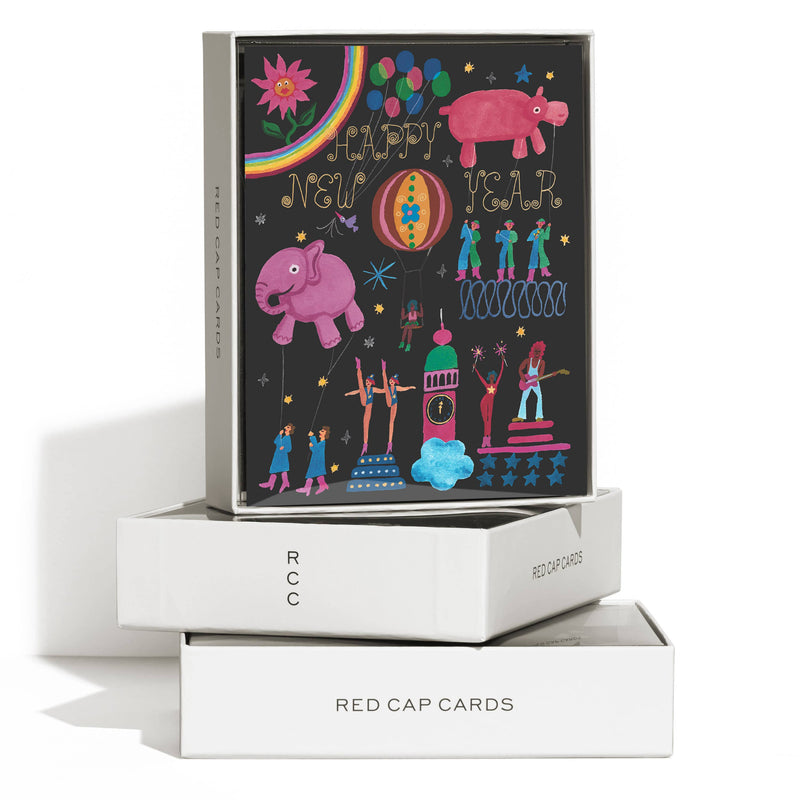 Fantastical New Year holiday greeting card
