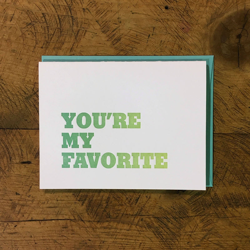 You're My Favorite Letterpress Card