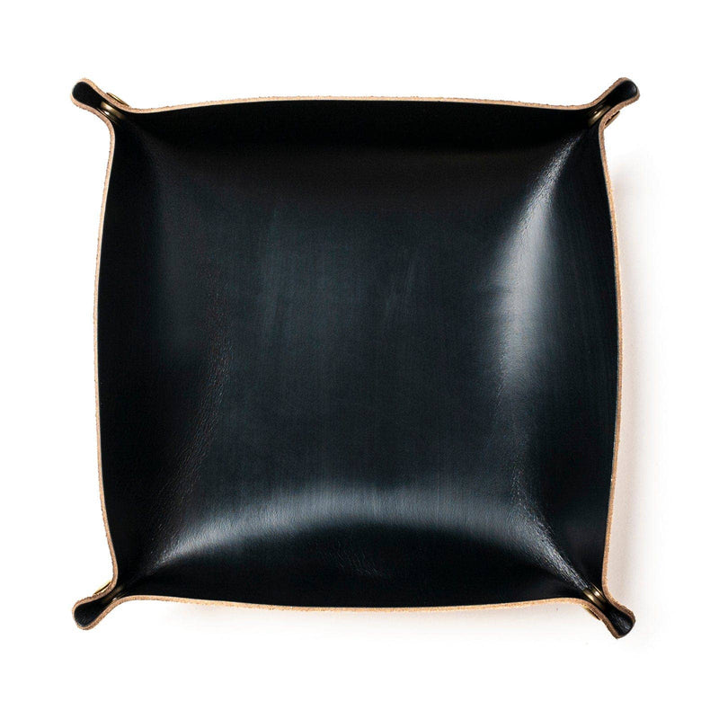 Leather Valet Tray - Black