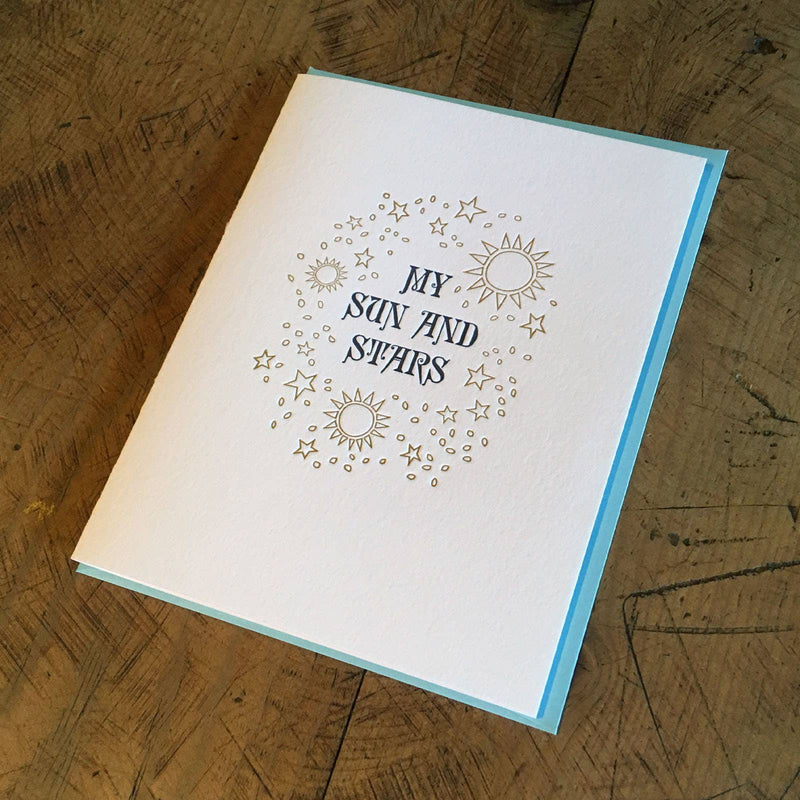 My Sun and Stars Letterpress Card