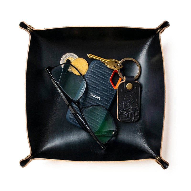 Leather Valet Tray - Black