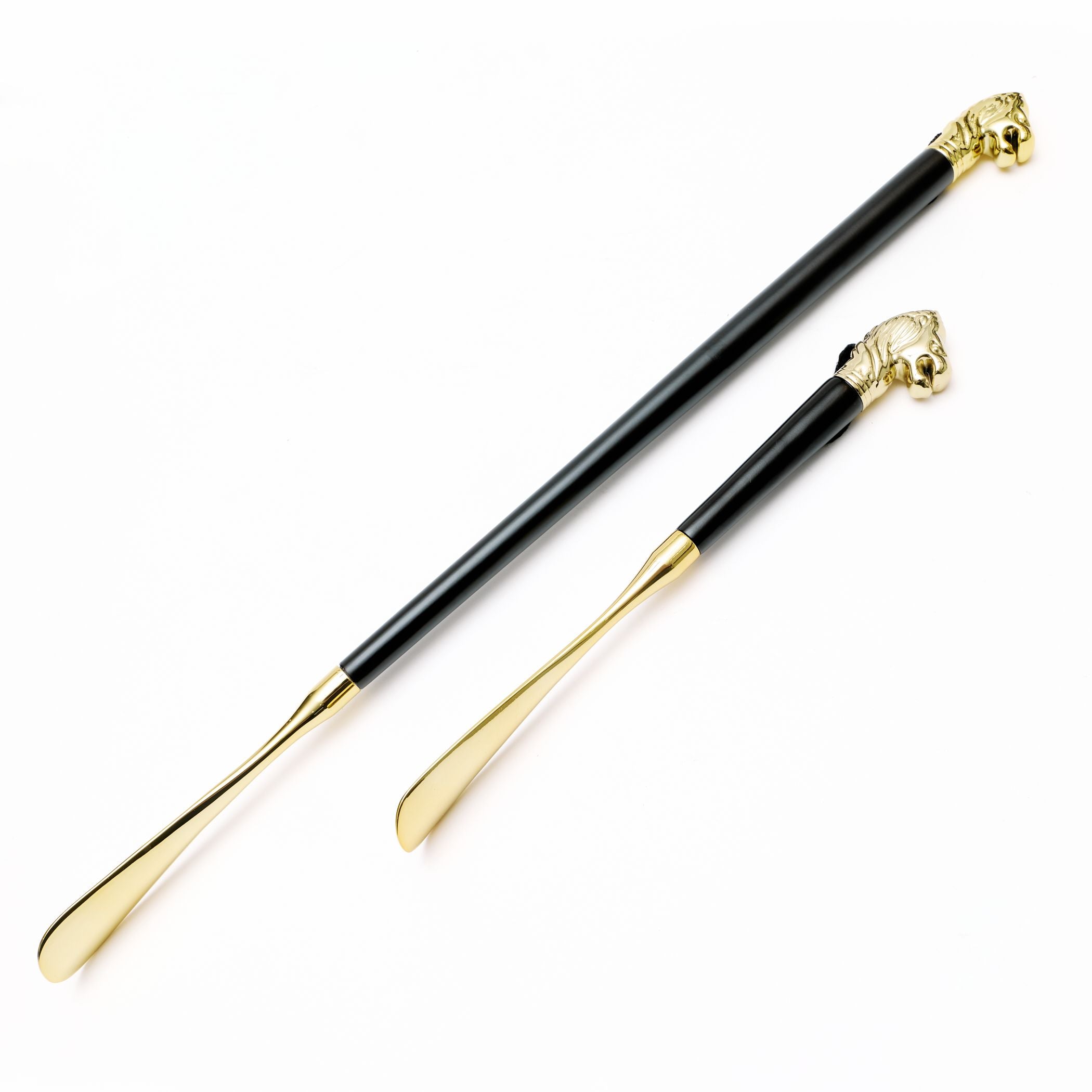 Brass and Walnut Lion Head Shoehorn