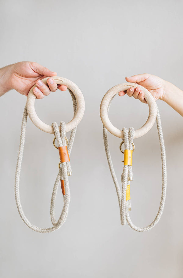 Eco Rope leash with Wooden Handle
